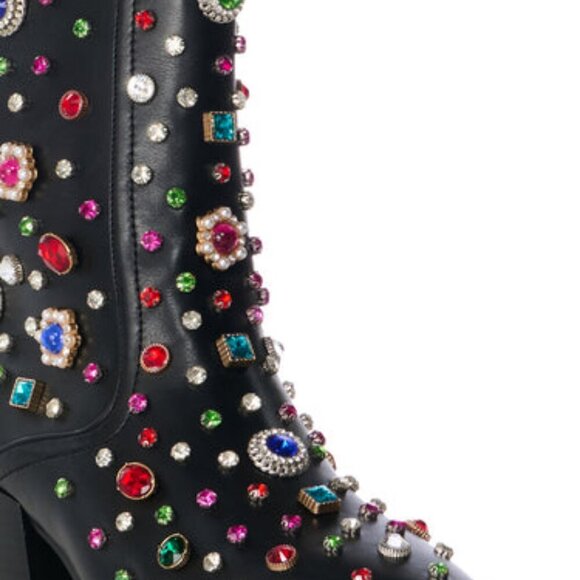 AZALEA WANG " IT'S RAINING RHINESTONES "EMBELLISHED BOOTIE IN BLACK( BRAND NEW!! - Picture 4 of 8